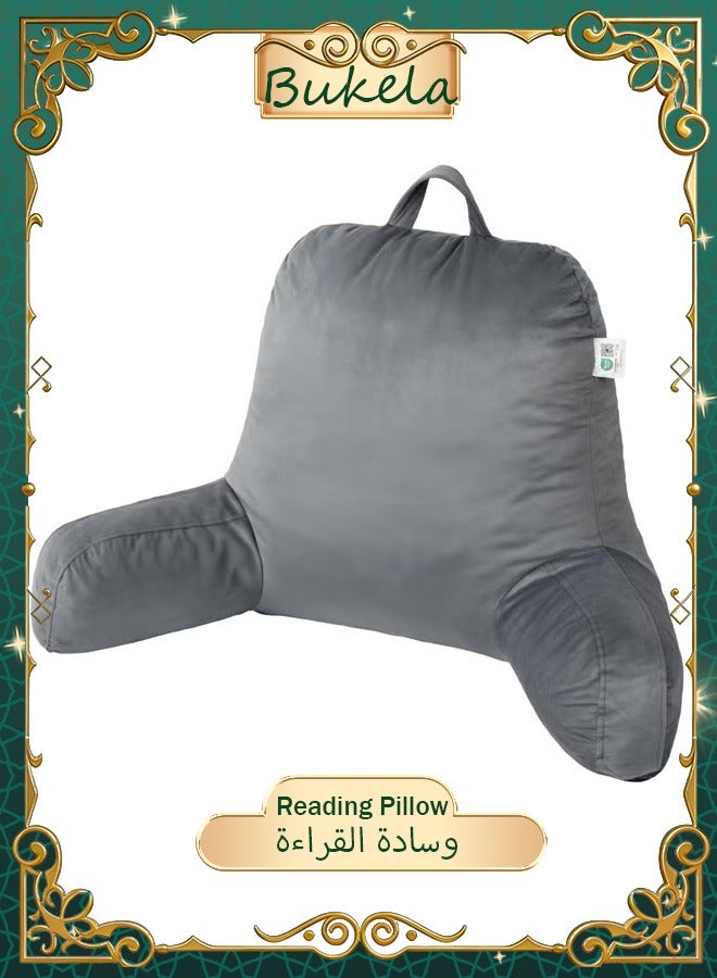 Arabest Reading Pillow, Backrest Pillow for Bed，Reading Pillows for Sitting in Bed Adult, Back Support Pillow with Arms，Sit Up Pillow for Bed, Use as Bedrest Relief from GERD Heartburn - Image 1